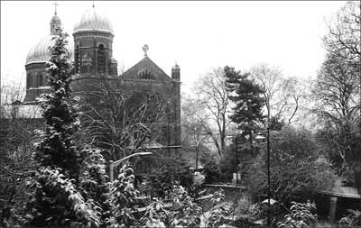 Wintry St Josephs, Highgate Hill, London, England