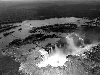 Helicopter View of Iguassu falls, Brazil