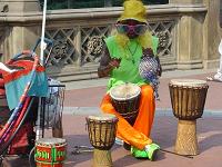 Busker in Central Park, NYC, USA