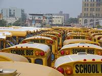 School Buses, Coney Island, NYC, USA