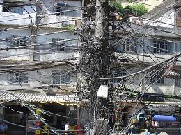 Electrical Wiring in a Favela, Rio de Janeiro, Brazil