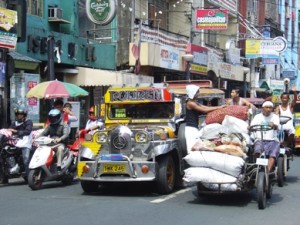 Jeepney transport in the city of Manila